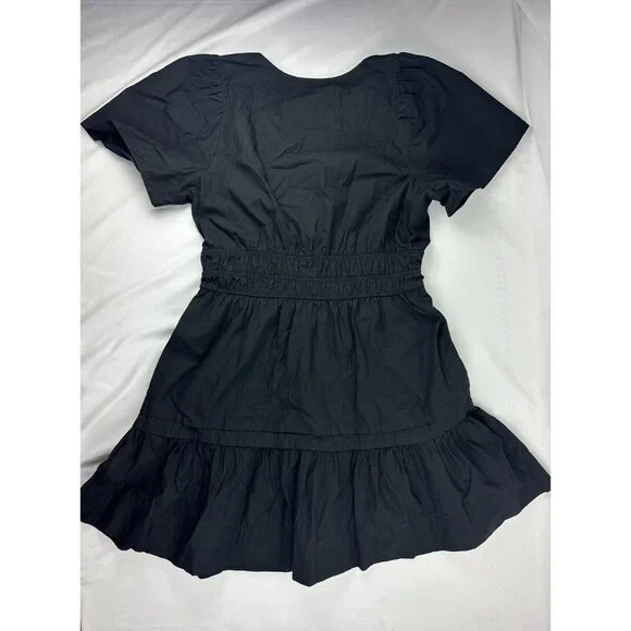 Anthropologie Cotton The Somerset Mini Dress in Black size Small Petite Preppy - Picture 4 of 9